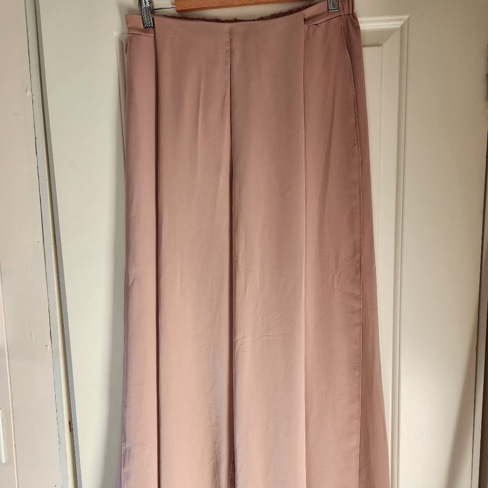 Blush Pink Tulip Style Wide Leg Pants